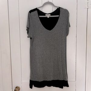 Nicole Miller T-Shirt Dress Black & Gray XL